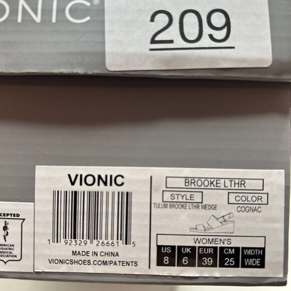 Vionic Tulum Brooke Leather Wedge Espadrille Sandals Cognac Women's US 8 NWB - Picture 11 of 11